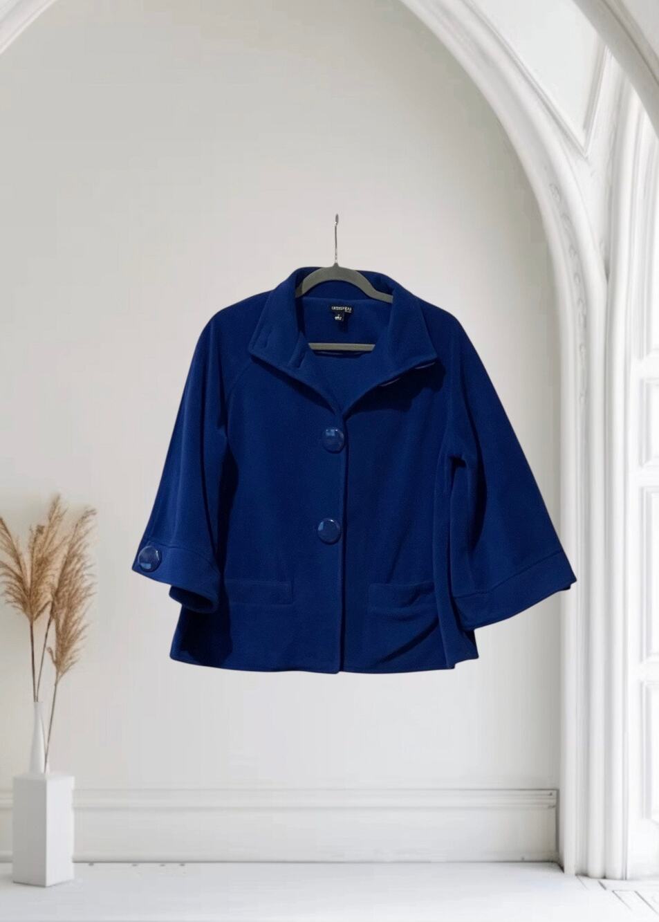Blue Outerwear by Lisa Mini Coat Jacket Medium